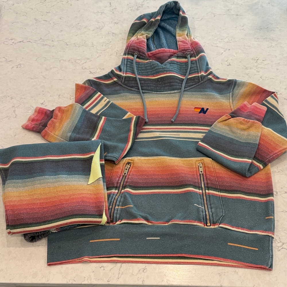 Aviator Nation Multicolor Striped Hoodie